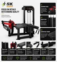 Machine à flexions et extensions des jambes SK Commercial, équipement de musculation robuste à charges réglables pour les salles de sport professionnelles et les centres de fitness