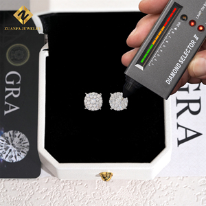 Pass Tester 18K Gold Plated Screw Back Stud Earrings 925 Silver VVS Moissanite <strong>Diamond</strong> Ear Studs Fine Hip Hop Mens Women <strong>Jewelry</strong>