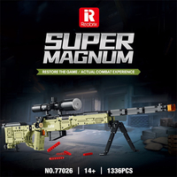 Mainan Senapan Sniper AWM Model Permainan Tembak-tembakan Dewasa, Kit Blok Bangunan untuk Mengasah Keterampilan