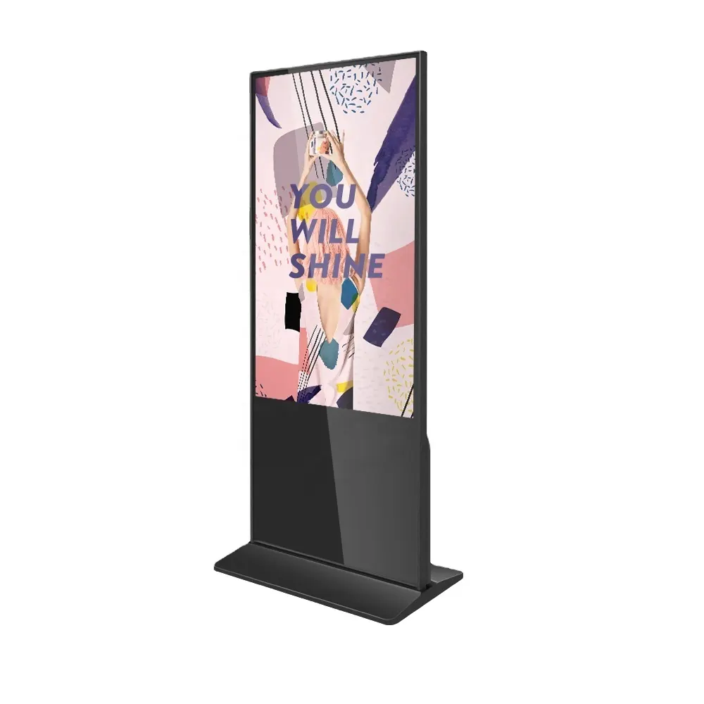 Refee 43 49 55 65 Inch Verticale Touch Kiosk Totem Lcd Digital Signage Display Reclameschermen Indoor Android Pc Venster