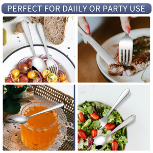 Sản Phẩm Mới 5/20/40 Pcs Nĩa Muỗng Dao Đặt Tái Sử Dụng Kim Loại Bạc Westem Phong Cách Dao Kéo Đặt Thép Không Gỉ Flatware Bộ - Product Image 4