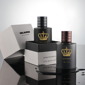 Botella de Perfume Redonda de Vidrio Negro Mate de 100 ml con Tapa de Corona, Portátil y Recargable, Diseño de Pulverización Delicado y Fino - Product Image 6