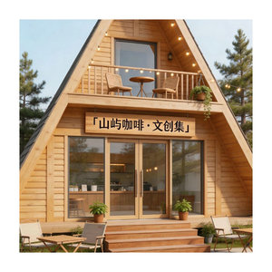 Cabane mobile créative en bois rustique avec toit triangulaire, verre trempé, structure de loisirs écologique, véranda - Product Image 4