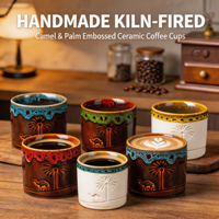 Meilleure vente : Tasse à café et à eau en céramique cuite au four, motif Chameau du Désert, style Rétro Luxe Léger, réutilisable, portable, compatible lave-vaisselle et alimentaire
