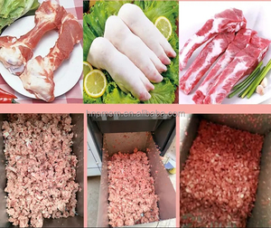 Trituradora de harina de hueso y picadora de carne profesional con trituradora de carne de acero inoxidable y trituradora de huesos de animales para carniceros