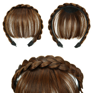 <span class=keywords><strong>Capelli</strong></span> anteriori frangia frangia estensioni dei <span class=keywords><strong>capelli</strong></span> parrucche sintetiche fascia per le donne ragazze - Product Image 3