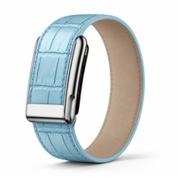 Bracelet de remplacement en cuir véritable gaufré crocodile de qualité supérieure pour montre connectée Whoop 5.0, facile à installer, réglable jusqu'à 24 cm