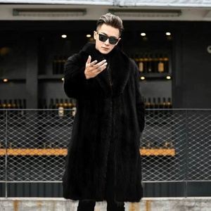 Cappotti in Ecopelliccia Stile Europeo e Americano per <span class=keywords><strong>Uomo</strong></span>, Cappotto Lungo Casual Business in Finta Pelliccia di <span class=keywords><strong>Visone</strong></span>, Offre Calore - Product Image 2