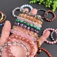 4mm 6mm 8mm 10mm Pierres Précieuses Quartz Pierres de Guérison Bracelets Cristal Perle Pierre Bracelet Extensible