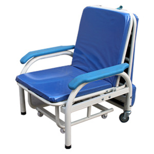 Cama de acompañamiento hospitalaria 1900x500x350mm plegable de metal azul ajustable para adultos y ancianos - Product Image 2