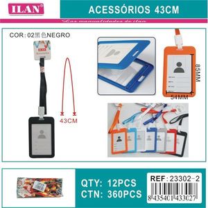 Laccetto verticale per badge ILAN da 43 cm, nero, accessorio per porta badge da lavoro - Product Image 3