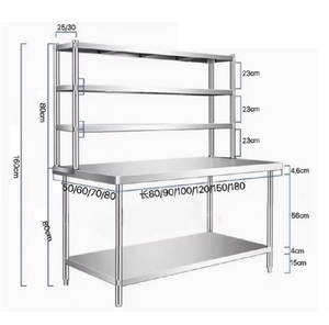 Giá để gia vị bằng thép không gỉ và kệ để đồ trên bàn làm việc cho nhà hàng và khách sạn - Product Image 1