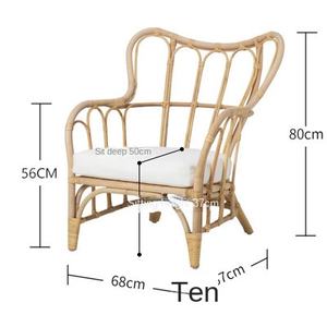 Moderne benutzer definierte einzelne lässige Wohnzimmer Stuhl natürliche <span class=keywords><strong>Rattan</strong></span> Sofa und Innenhof Kombination für Hochzeits bedarf oder Gast familie - Product Image 6