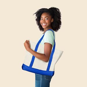 Sac à bandoulière personnalisé avec logo, impression, sac fourre-tout en toile de coton super résistant, grand format, réutilisable, sacs de courses en tissu, sac tendance - Product Image 4