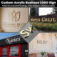 Enseigne personnalisée en acrylique 3D ultra-mince avec logo découpé au laser de précision, lettrage texturé artistique haut de gamme pour affichage en boutique