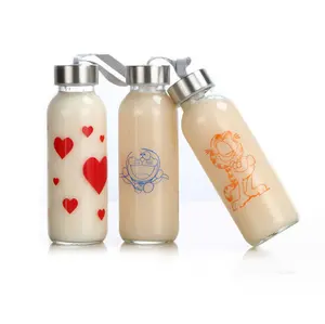 Portable Heat-resistant Transparent Glass Water Bottle With Customizable Logo Or Size Can Be Carried Out Or Used At Home