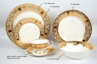 Veweet-vaisselle en porcelaine de luxe pour femmes, style moderne, assiette gravée, ensemble de Table en os, chargeur