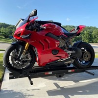 Support de transport de moto en acier robuste avec rampe de chargement, porte-moto et porte-moto tout-terrain à fixer sur attelage, accessoires moto