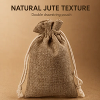 Emballage de toile de jute taille personnalisée sacs à cordon en chanvre naturel pochette en lin cadeau en toile de jute pour l'emballage d'épices à thé