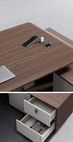 Bureau de direction contemporain avec design éco-responsable et durable, et tiroirs de rangement pour bureau à domicile et appartement