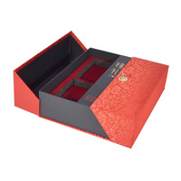 Boîte cadeau rigide à double ouverture personnalisée de luxe, impression personnalisée, estampage à chaud avec insert en mousse EVA pour l'emballage de thé, de vin ou de cadeaux
