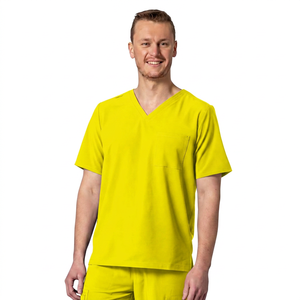เสื้อสครับคอวีสีน้ำเงินกรมท่าสำหรับผู้ชาย ผ้าทอผสมคอตตอนและโพลีเอสเตอร์ ชุดยูนิฟอร์มโรงพยาบาล - Product Image 5
