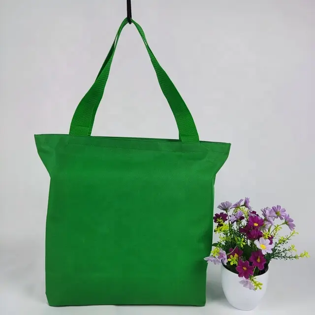 Hot Sale Polyester Tote Bag Multi-Function Medium Green Polyester Shopping Bag Polyester Bag Tote With Zipper Personaled Logo