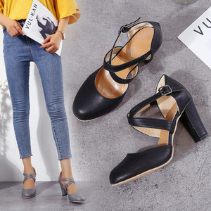 Nouvelles sandales à talon épais et bout pointu style coréen léopard 2026 – Chaussures élégantes et polyvalentes à talons hauts pour femmes - Product Image 5