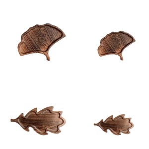 Wooden Leaf Shaped <b>Tray</b> Solid Wood <b>Tea</b> Serving Plate With 3 Cups For Teahouse Home Use - Product Image 5