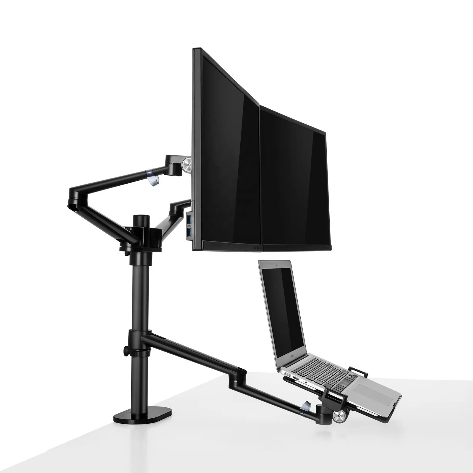 Desktop Laptop Holder Notebook Stand Computer Mount Dual Monitor Arm Desk