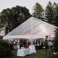 Tentes blanches transparentes de grande capacité pour événements en plein air, imperméables, de qualité commerciale, pour fêtes et mariages