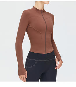 OEM ODM Quick Drying Slimming <b>Yoga</b> Wear Running Top Women's Skinny Fit High Neck Hoodie Workout <b>Jacket</b> Sportswear - Product Image 5