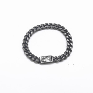 Yunnique Retro Black Titanium Steel Geometric Animal Lion Head Print Unisex Fashion Chain Bracelet Jewelry Gift - Product Image 1