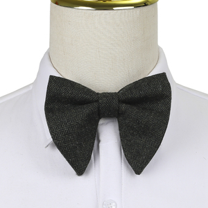 Vêtements de luxe pour hommes nœud surdimensionné vert émeraude Vintage <span class=keywords><strong>laine</strong></span> chevrons nœud papillon grand nœud papillon <span class=keywords><strong>laine</strong></span> pré-attaché larme goutte nœud papillon - Product Image 1