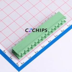 DB2EV-5.0-14P-GN Plug-in Terminal Block Through hole,P=5mm Connector Board-to-Board / Socket - Open 1x14P 5mm Green - Product Image 1