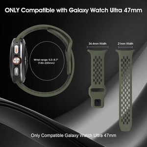 Accessoires de bracelets de montre intelligents Bracelet de remplacement souple Galaxy <span class=keywords><strong>Watch7</strong></span> ultra 47MM Bracelet creux en silicone respirant - Product Image 2