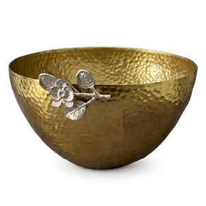 Gold Plated Finishing Food <b>Serving</b> <b>Bowl</b> Hand Engraved Decorative Rounded Food Restaurant & Hotel Catering Server <b>Bowl</b> - Product Image 1