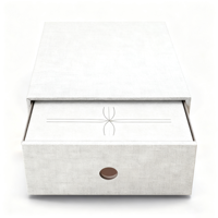Boîte à tiroir rigide recyclable personnalisée avec revêtement UV, laminage mat, logo personnalisé en relief, papier enduit pour cadre photo, à emporter