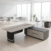 Escritorio Ejecutivo Contemporáneo con Ajuste Automático de Altura, Material de Madera, Diseño Moderno, Cajonera de Almacenamiento