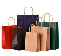 Sac de courses en papier kraft noir écologique personnalisé, style classique, poignée en forme de T, avec votre propre logo imprimé