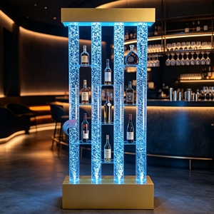 The <strong>Grandstone</strong> Acrylic Water Bubble Wall Led Light Panel Contemporary Freestanding Room Divider Translucent Laser Cut Design - Product Image 5