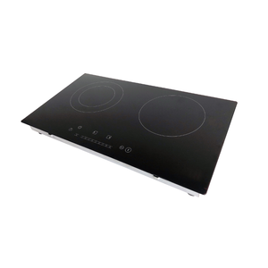 Quemador de vidrio de cerámica negra seleccionado <span class=keywords><strong>con</strong></span> deslizador 2 zonas <span class=keywords><strong>estufa</strong></span> infrarroja incorporada para encimera de parrilla - Product Image 1