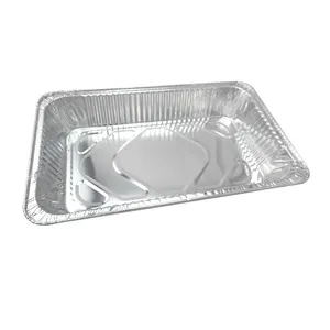 High Quality 8700ml Disposable Aluminium Foil Broiler Take-Out Pan With Lid Big Size Rectangle Baking Pans Metal Tray