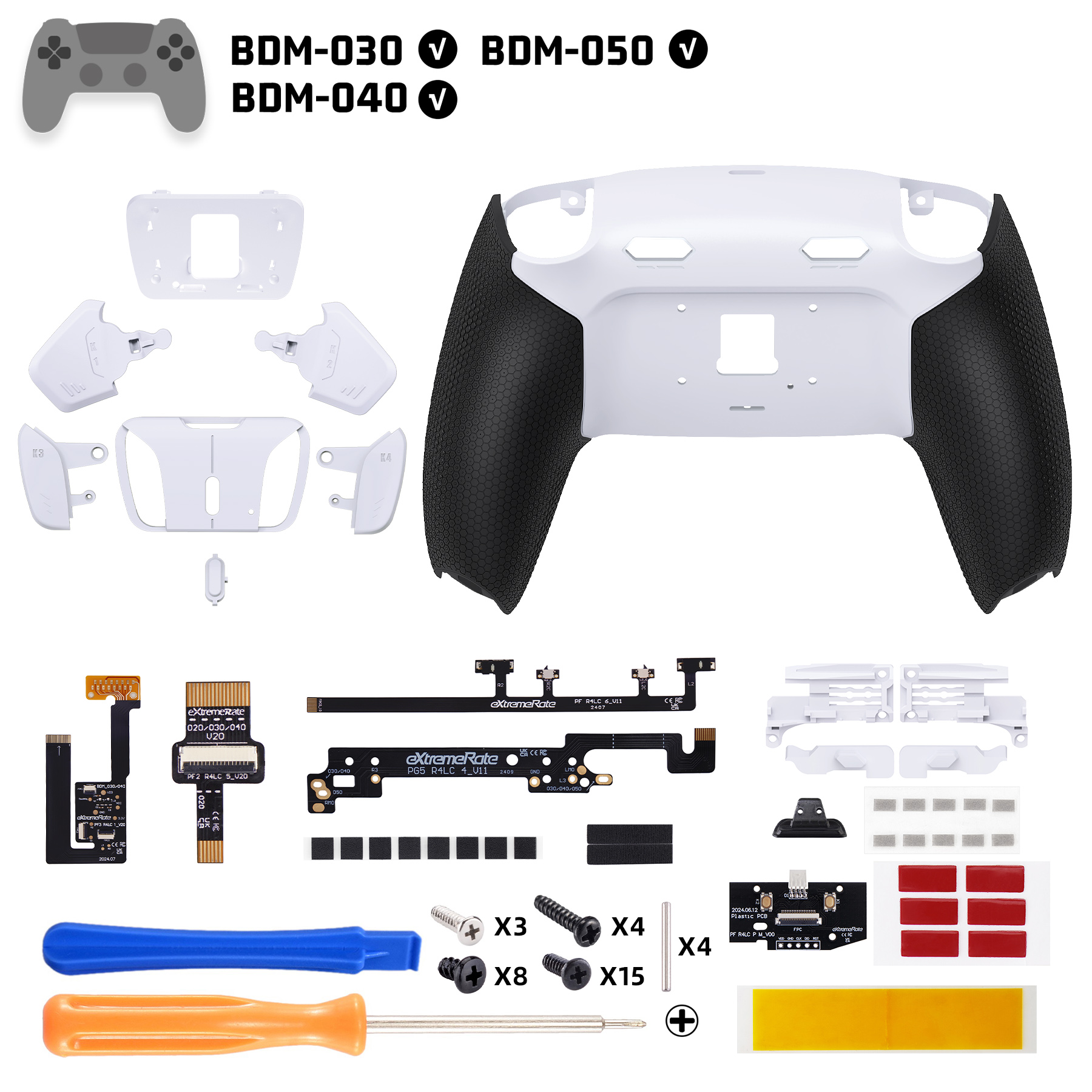 Caoutchouté Blanc Noir - Blanc HKCPFM003M2
