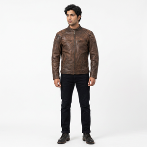 Chaqueta de Motociclista Varsity para Hombre, Modelo 2026, Amarilla Vintage, Auténtica, Transpirable, con Revestimiento, Estampado Digital, Capucha y Cuello Alto - Product Image 1