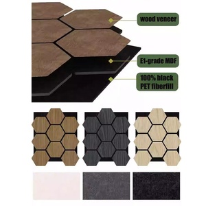 Paneles acústicos Shengtai <span class=keywords><strong>de</strong></span> tablero <span class=keywords><strong>de</strong></span> <span class=keywords><strong>madera</strong></span> hexagonal fijado en hoja <span class=keywords><strong>de</strong></span> fieltro para uso <span class=keywords><strong>de</strong></span> decoración interior insonorizada - Product Image 5