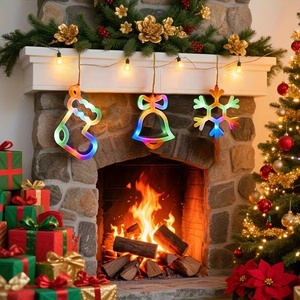 Luces Decorativas Navideñas Personalizadas, Lámpara LED con <span class=keywords><strong>Forma</strong></span> <span class=keywords><strong>de</strong></span> Calcetín <span class=keywords><strong>de</strong></span> Santa Claus, Funciona con Batería, para Regalo <span class=keywords><strong>de</strong></span> Fiesta, Decoración Navideña para el Hogar, Árbol, Pared - Product Image 4