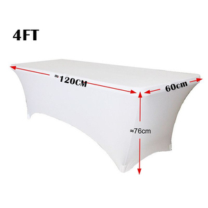 Tessuto di servizio di stampa personalizzato tovaglia colorata dotata di 6 piedi tovaglia elastica con Logo stampato retangolare tovaglia - Product Image 2