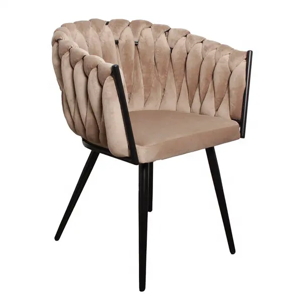 luxury rattan furniture black metal leg bedroom furniture dining chair supplier