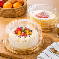 Boîte à gâteau ronde en PET dorée avec couvercle transparent, qualité alimentaire, petit emballage pour gâteaux, plusieurs tailles, vente en gros